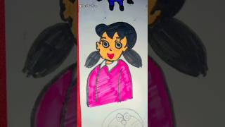 How to draw Sizuka 🥰 Sizuka painting cartoon sizuka doremon shorts howtodraw [upl. by Quintie]