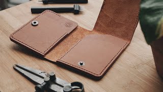 Making a Leather Vertical Trifold Wallet with PDF Pattern [upl. by Thacher]