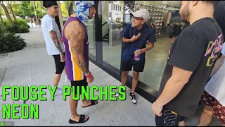 Fousey Gets Angry at Neon and Punches Him [upl. by Namwob745]