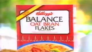 1990 Kelloggs Balance Oat Bran Flakes TVC [upl. by Linnie173]