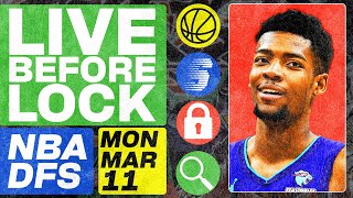 NBA DFS Deeper Dive amp Live Before Lock Monday 31124  DraftKings amp FanDuel NBA Lineups [upl. by Nerha]