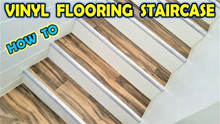 How to install Vinyl Sheet Flooring on a Staircase [upl. by Adnomar]