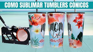 GUIA COMPLETA de Como Sublimar TUMBLERS o Termos CONICOS con Prensa Térmica Plantillas GRATIS [upl. by Kissie930]