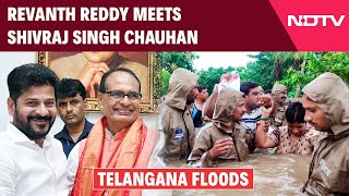 Revanth Reddy News  Revanth Reddy Meets Agriculture Minister Shivraj Chauhan Amid Telangana Floods [upl. by Butcher]