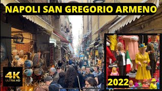 Napoli  SAN GREGORIO ARMENO  Presepe napoletano  2022 Walking Tour 4K [upl. by Adnilev327]