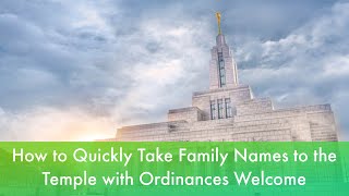 How to Use Ordinances Ready  Take Family Names to the Temple Fast  Family Search Tutorial [upl. by Osrick303]