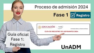 🔊Guía Oficial Registro de Aspirantes UnADM 2024✅ [upl. by Adlin]