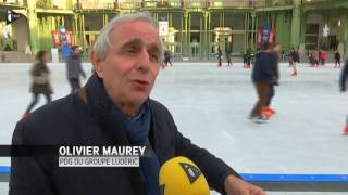 Le Grand Palais transformé en patinoire [upl. by Airtal]