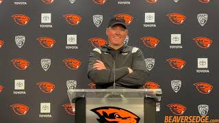 Oregon State Head Coach Trent Bray Talks 4138 Upset Win Over No 25 Washington State [upl. by Otrebilif263]