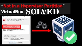 How to Fix Not in a Hypervisor Partition Error [upl. by Eruza]