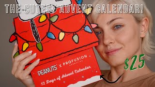 This advent calendar is SO cute  but whats INSIDE 🫣 Profusion Cosmetics x PEANUTS [upl. by Sorgalim]