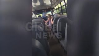 Shocking video shows child tossed off Edmonton school bus before driver pulls away [upl. by Buna929]