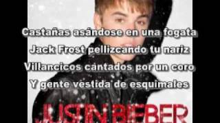 Justin Bieber christmas song Chestnuts Roasting On An Open Fire en español [upl. by Eiramave]