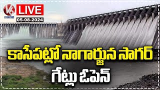 LIVE  Nagarjuna Sagar Dam Gates To Open Today  Water Level Reaches 580 Feet  V6 News [upl. by Sallad443]