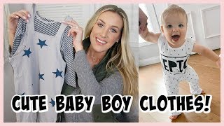 CUTE BABY BOY OUTFITS HAUL PATPAT CLOTHING REVIEW  OLIVIA ZAPO [upl. by Eeruhs]