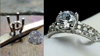 cubic zirconia rings  custom white gold engagement ring [upl. by Lionel576]