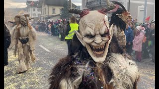 Fasnacht Carneval Umzug Feuerspucker und Monster  Dagmersellen Kanton Luzern Schweiz 2024 [upl. by Nie818]