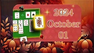 Microsoft FreeCell Daily Challenge Solution 2024 October 01 [upl. by Aineval]