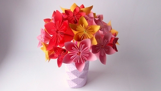 Des pailles  du papier  un magnifique bouquet origami [upl. by Wende]