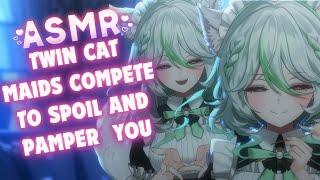 Twin Cat Maids Compete to Spoil amp Pamper You ASMR【 3DIOS  F4A  Personal Attention 】 [upl. by Bekelja]