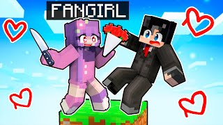 Stuck On ONE BLOCK With a CRAZY FAN GIRL in Minecraft Tagalog [upl. by Hedva]