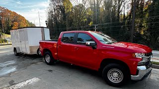 My 4 CYLINDER SILVERADO 1500 Loves my 6x12 enclosed toy Trailer [upl. by Irem726]