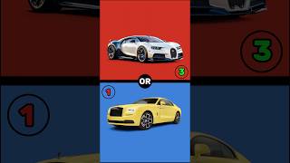 Bugatti Vs Rolls Royce which cars next Would you rather quiz [upl. by Lodmilla]