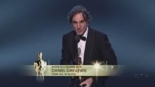 Daniel DayLewis winning Best Actor for There Will Be Blood [upl. by Hsirap241]