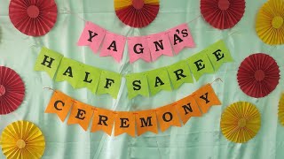 Half Saree Ceremony BannerColorful Paper BannerHalf Saree Function BannerHALF SAREE BannerBanner [upl. by Mini]