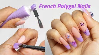 DIY French Polygel Nails for Beginners [upl. by Kenton]