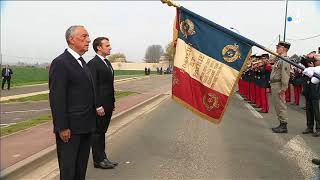 Cérémonie de Richebourg  arrivée des Présidents et hymnes au drapeau [upl. by Tterrag]