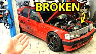 WE BLEW UP THE V8 TURBO  REBUILDING THE 190E  PT1 [upl. by Ecinahs]