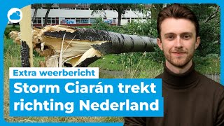 Extra weerbericht storm Ciarán zet koers richting Nederland  Code Oranje [upl. by Nahgiem408]