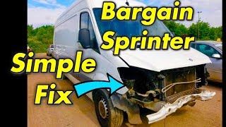 Buying Mercedes Sprinter From Salvage Auction walk round and review  Van life UK [upl. by Seidel496]