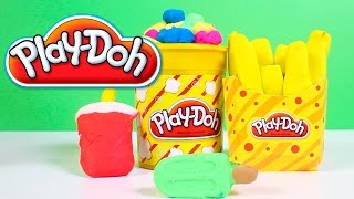 PlayDoh Poppin Movie Snacks Popcorn Play Doh Movie Treats Popsicle Hot Dog Fries Ice Cream [upl. by Ulrike]