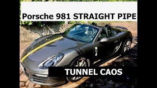 Porsche 981 STRAIGHT PIPE to Hell  Tunnel Loud on Road [upl. by Boggs]