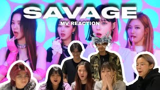 MV REACTION aespa 에스파 Savage MV BY COMINGSOON From Indonesia [upl. by Ykcim]