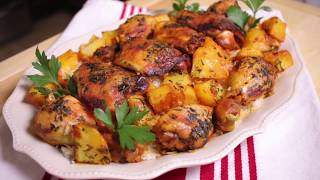 How to make Oven Baked Chicken amp Potatoes Assyrian Food [upl. by Sherj]