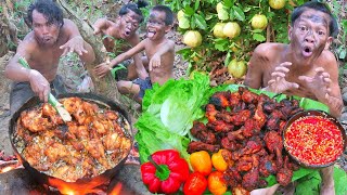 Jungle Cooking Adventure Guava Fruit Feast And Chicken Wing Recipe In The Wilderness [upl. by Iaras]