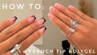 HOW TO FRENCH TIP POLYGEL NAIL TUTORIAL  BEST NAIL TUTORIALS FOR BEGINNERS [upl. by Leventis744]