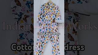 Butterfly Print cotton night Dress fashion dress cotton pjset pajama nightdress [upl. by Corbin]