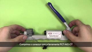 Conector compressão F em cabo coaxial Triset113 [upl. by Tiras]