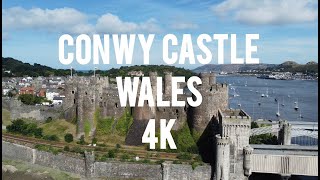 Conwy Castle  Wales  Drone footage  4K  United Kingdom  Travel ideas [upl. by Llednahs]