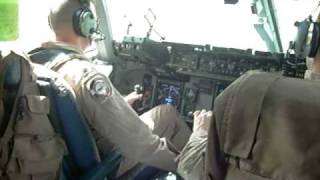 2008 Kuwait to Iraq C17 Taking OFF as viewed from the flight deck [upl. by Hairu307]