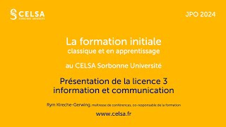 JPO CELSA 2024  Conférence Licence 3 information et communication [upl. by Adonis]