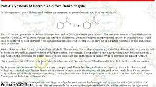 Intermediate Practical Synthesis of benzoic acid from benzaldehyde [upl. by Oramug]