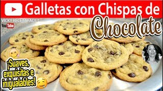 GALLETAS CON CHISPAS DE CHOCOLATE  Vicky Receta Facil [upl. by Nyroc]