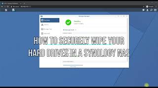 How to Securely Wipe your hard drives in a Synology NAS [upl. by Amadeus]