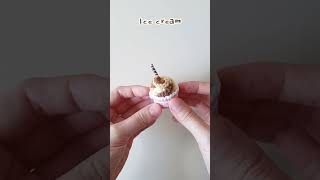 Crochet Ice Cream In Cup Keychain shorts crochet springdaydiy amigurumikeychain diy [upl. by Votaw]