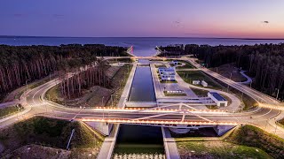 Lena Lighting illuminates the Shipping Canal through the Vistula Spit [upl. by Nomma]